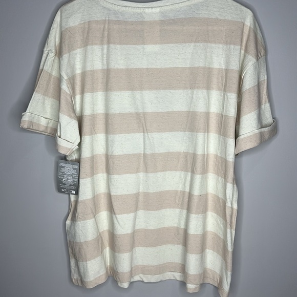 Disney Parks Mickey Mouse Cream and Tan Stripe Shirt Women’s Large - Picture 4 of 4